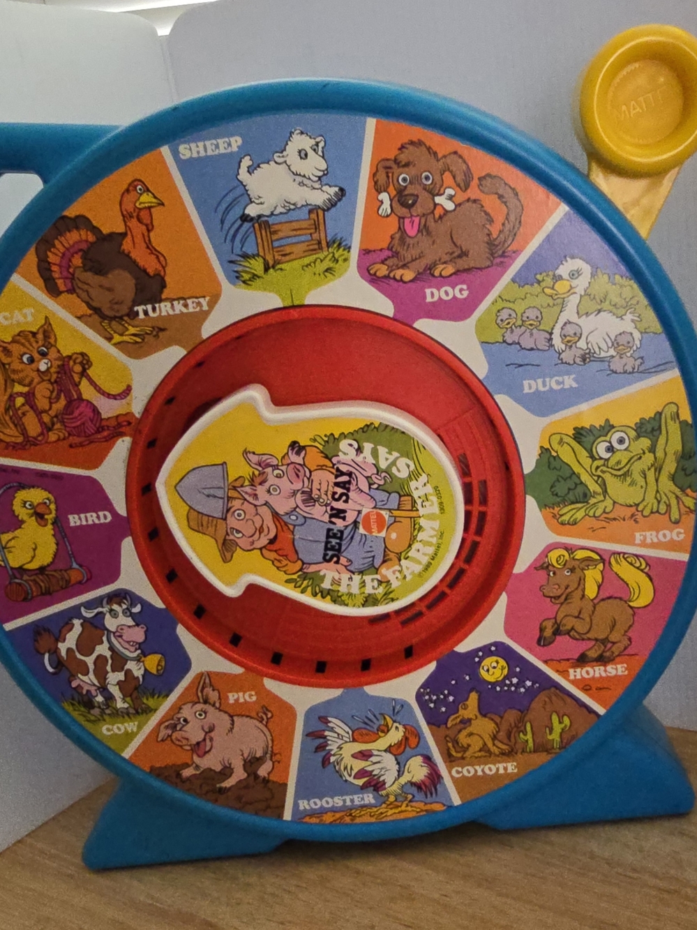 Vintage 1988, Mattel See 'N Say, The Farmer Says Animal Sound Spinner Toy.